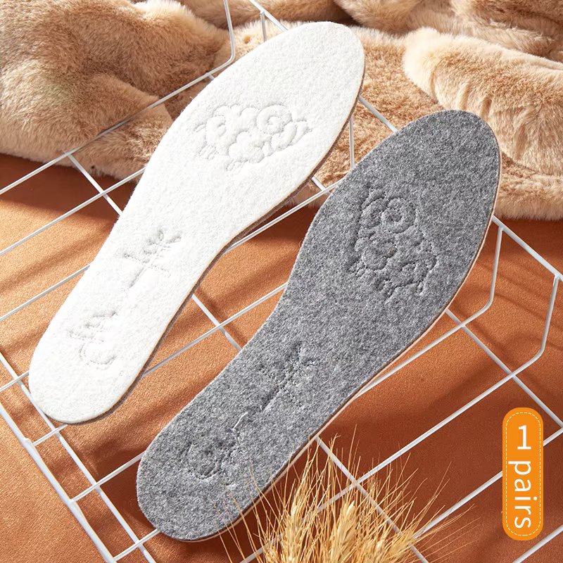 Thermal Felt Insoles Thicken Warm Heated Insoles for Men Women Winter Shoes Breathable Snow Boots Skin-friendly Wool Shoe Pads