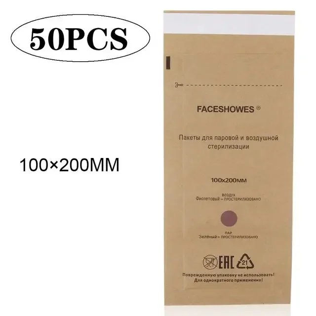 10/50Pcs Disposable Sterilization Disinfection Bag Set Nail Tools Sterilizer Kraft Bag Nails Equipment Disinfection Accessories