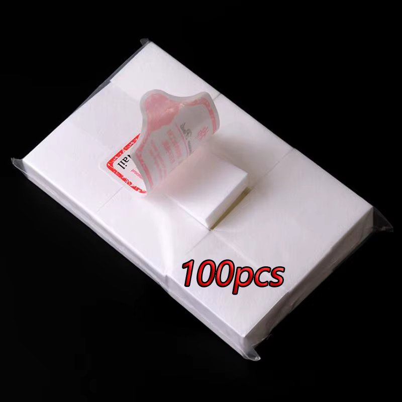 100/500/1000Pcs Nail Cotton Pads Gel Polish Cleaning Wipes Manicure Pedicure Napkins Lint-Free Nail Polish Remover Gel Nail Wipe