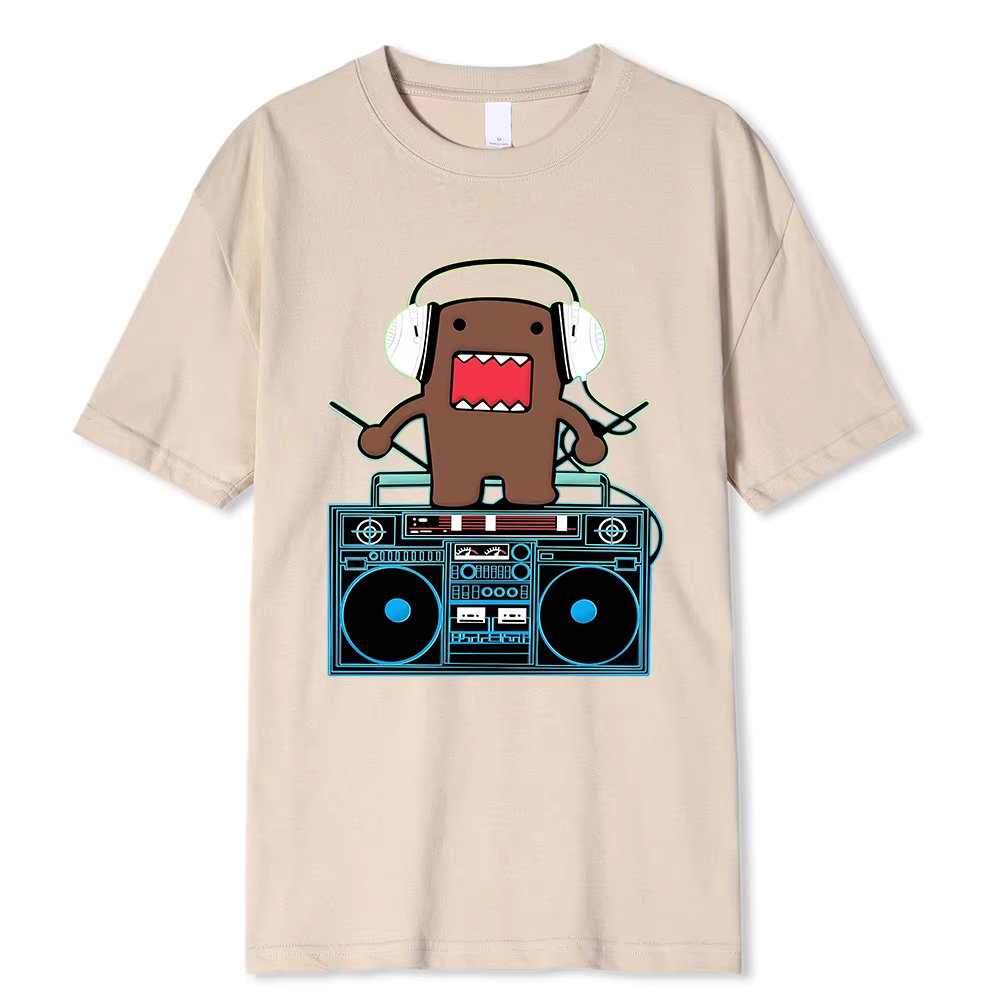 Domo Kun DJ Domo T Shirts Men Cotton Humorous T-Shirts Crewneck Tees Short Sleeve Tops Gift Idea