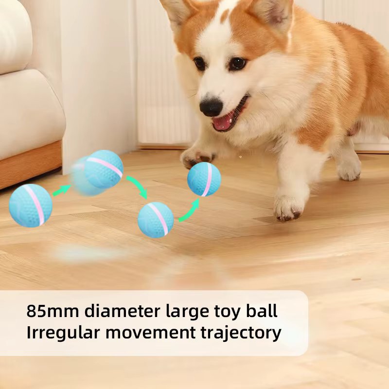 Rechargeable Interactive Dog Ball Electric Pet Toy Ball Cat Dog Chew Training Ball Smart Moving Bouncing Rolling Magic Ball