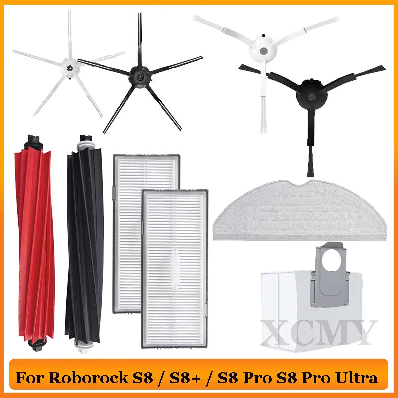 For Roborock S8 / S8 + / S8 Pro Ultra / G20 Robot Vacuum Cleaner Parts  Double Rolling Silicon Main Brush Side Brush Accessories