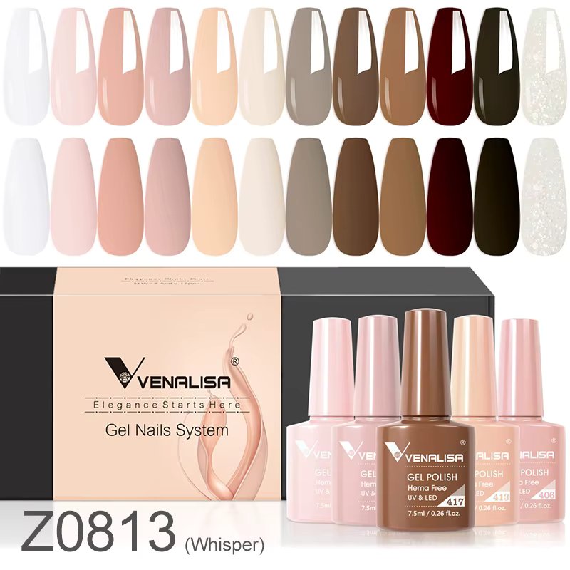 Venalisa Earth Brown Autumn Color Collection Nail Gel Polish Soak Off UV LED Gel Varnish Full Coverage Gorgeous GelNail Manicure