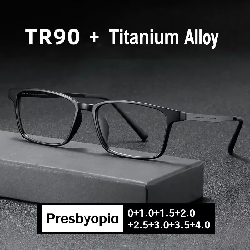 Men's Flexible Reading Glasses Anti-blue Light Business Far Sight Presbyopia Eyewear Unisex HD Lens Ultralight TR90 Glasses