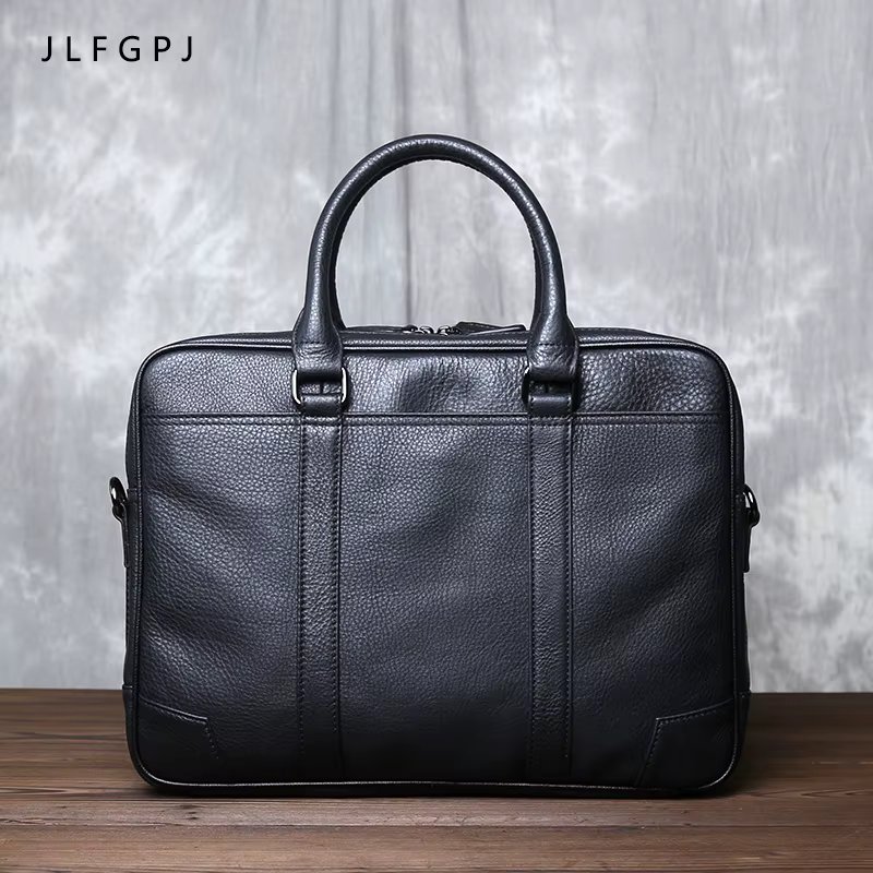 Retro Leather Handbag men's Horizontal Large-capacity Messenger Briefcase First Layer Cowhide Business Computer Bag
