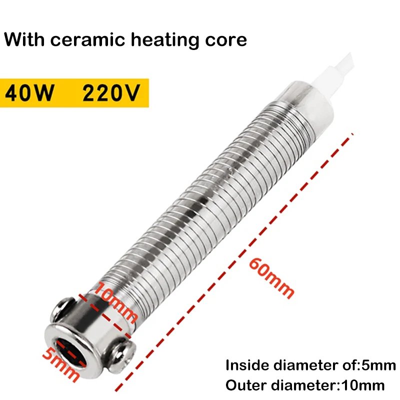 220V 30W 40W 60W Universal Electric Soldering Iron Core Heating Element Replacement Welding Tool Mica Externally Heating Core