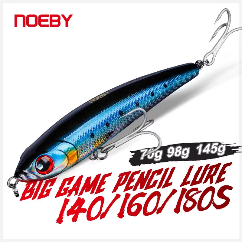 Noeby Stickbait Fishing Lure, Artificial Hard Bait for Sea Tuna Fishing, Sinking Pencil Lures, 14cm 70g, 16cm 98g, 18cm 145g