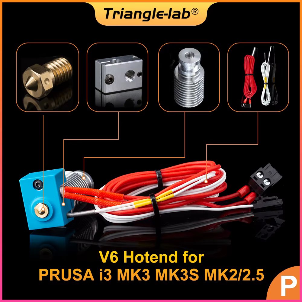 Trianglelab V6 Hotend pre-assambled unit for PRUSA i3 MK3 MK3S MK2/2.5 v6 heatsink nozzle 3D printer