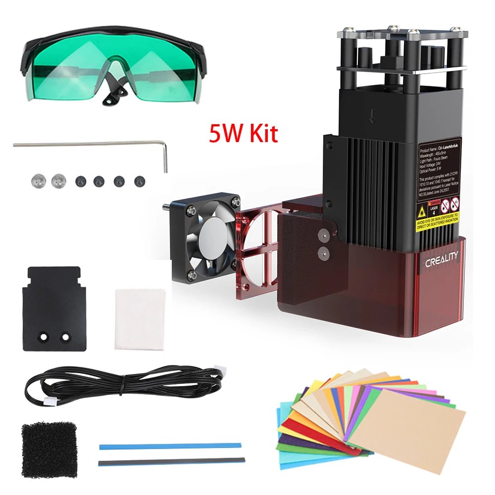 Creality CV-Laser Engraving Laser Module 24V 1.6W 5W Precise Focusing Soot Absorption for Ender 3 S1Ender 3 S1 Pro 3D Printers