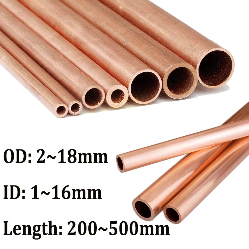1pcs Red copper Tubes OD 2~18mm ID 1~16mm Length 200mm~500mm Copper Round Metal Pipe Tubing