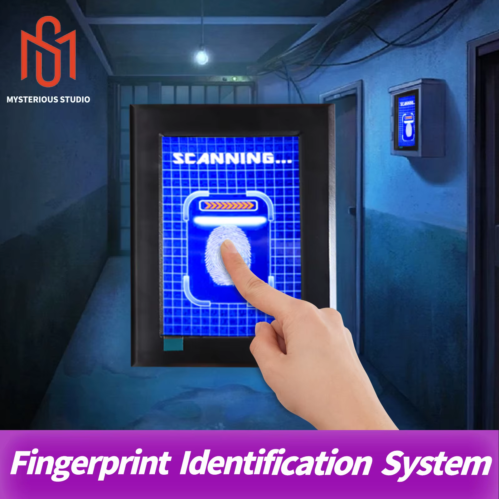 Secret room escape game mechanism props Electronic puzzle superb 1987  Smart screen Fingerprint identification system put finger