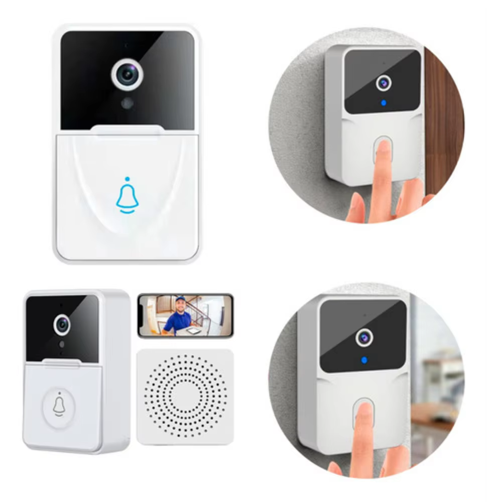 Video Porteiro Campainha Interfone Com Câmera Wifi Inteligente Áudio