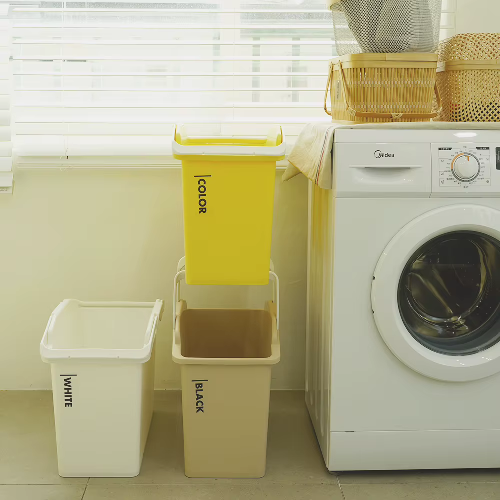 laundry basket 1 set slim narrow stackable organizer container clothing storage sorter multi-purpose box bins with easy carry handles