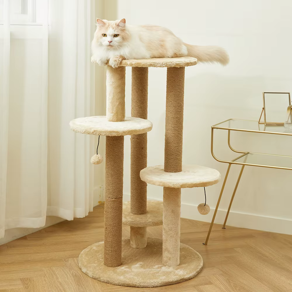 Pettoria GP 5-stage circular platform cat medium cat tower 92cm beige