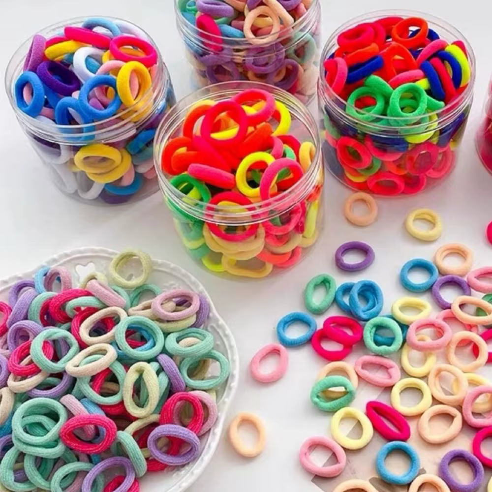 1000 elasticos de Cabelo Tipo Meia Xuxinha Criança Adulto Rabicó Pequeno