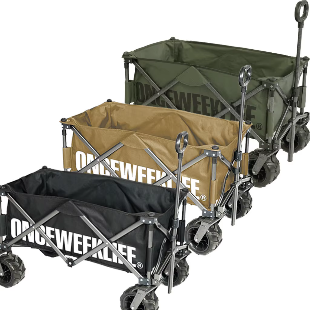 (ONCEWEEKLIFE) Folding Camping Wagon Cart Large Carrier