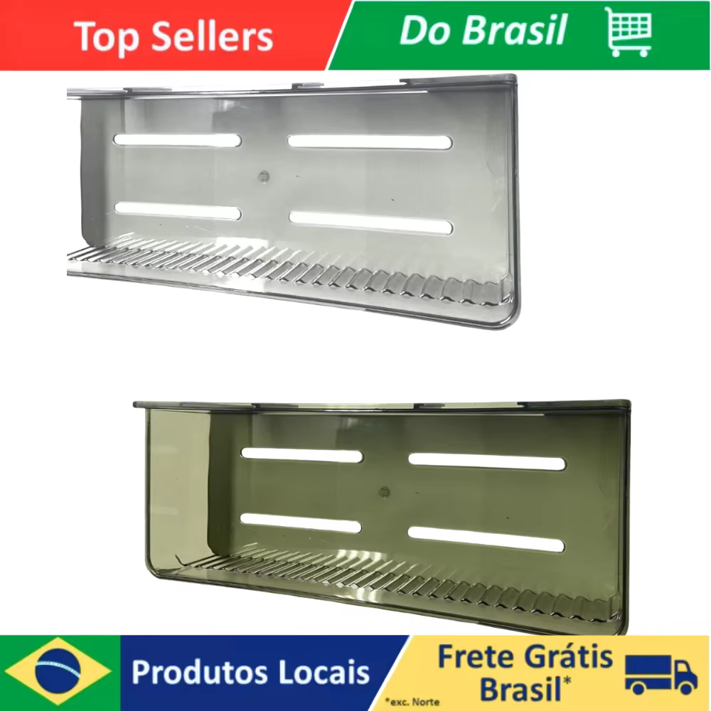 Porta Shampoo Prateleira De Banheiro Sem Furo Acrilico Adesivo para Parede Decoração Elegante Saboneteira