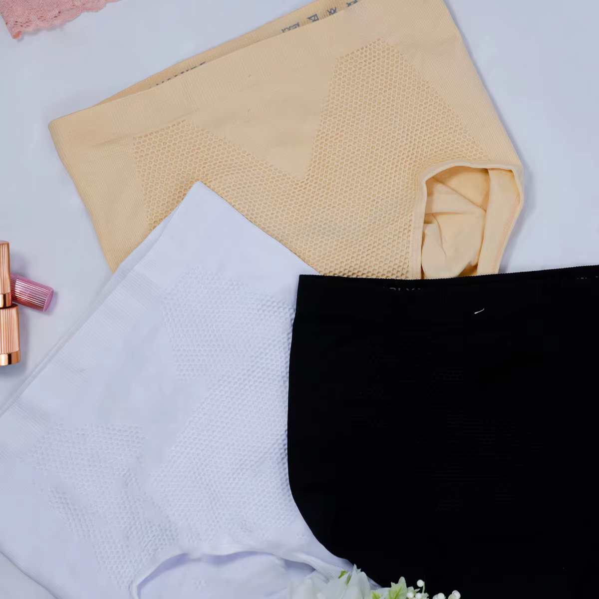 Women's 3 PCs High Waist Comfortable Breathable Flat KIT Panties