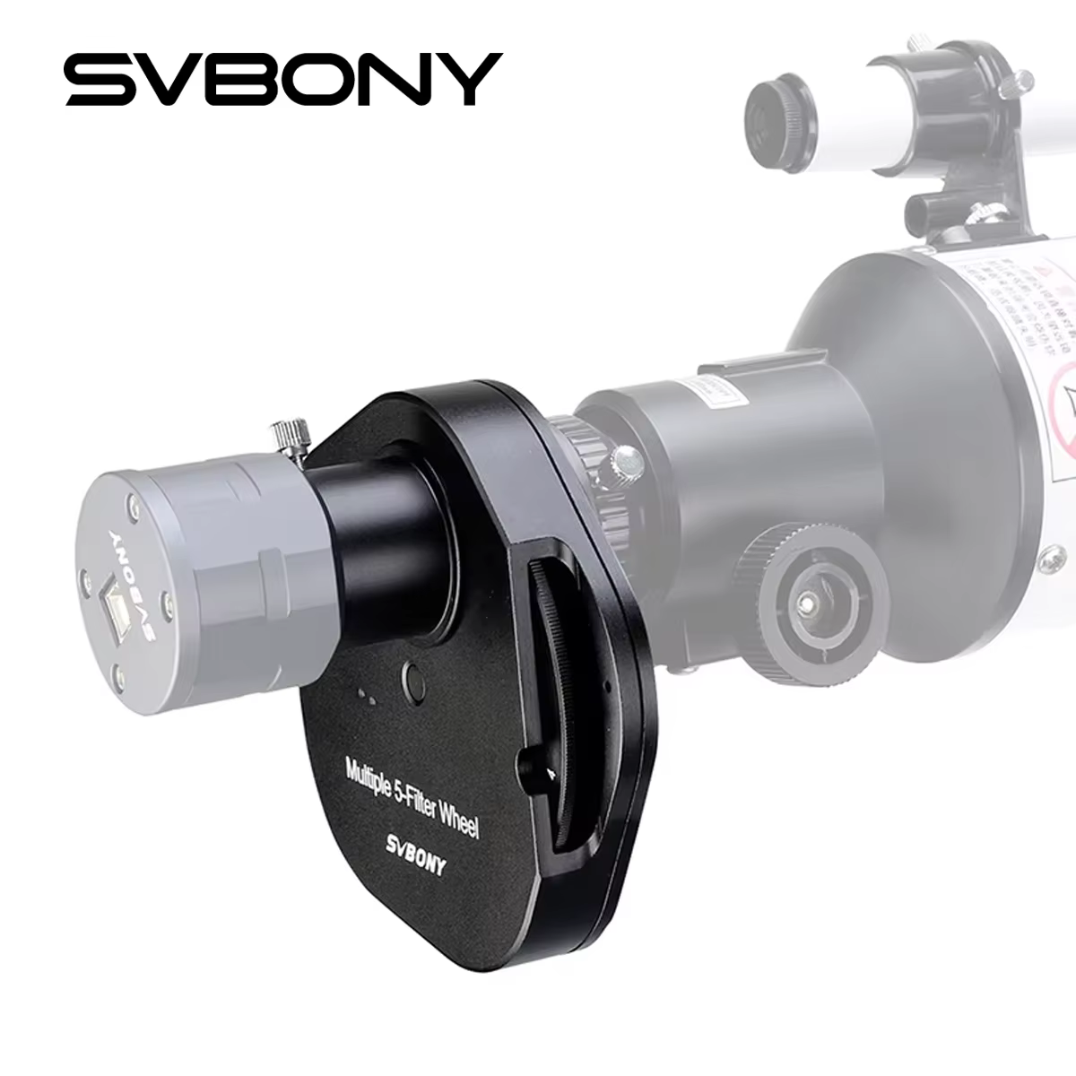 SVBONY Telescope Filter Wheel Full Metal 1.25''/2" Multiple 5-Position Fitting Filter Wheel for Astronomy Telescope SV133