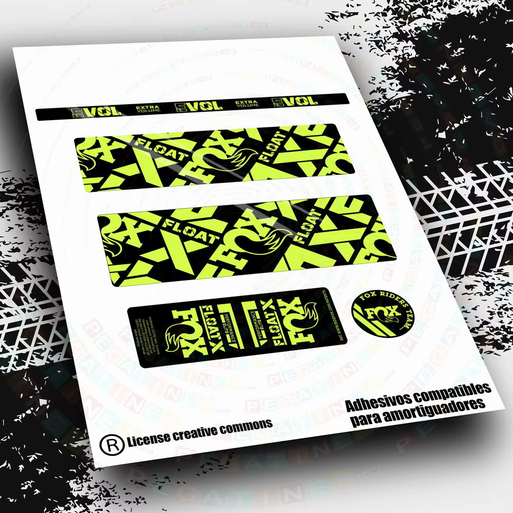 Stickers cushion FOX FLOAT X ELITE 2021-22 WP485 bike stickers, bike MTB BTT accessories bike components stickers