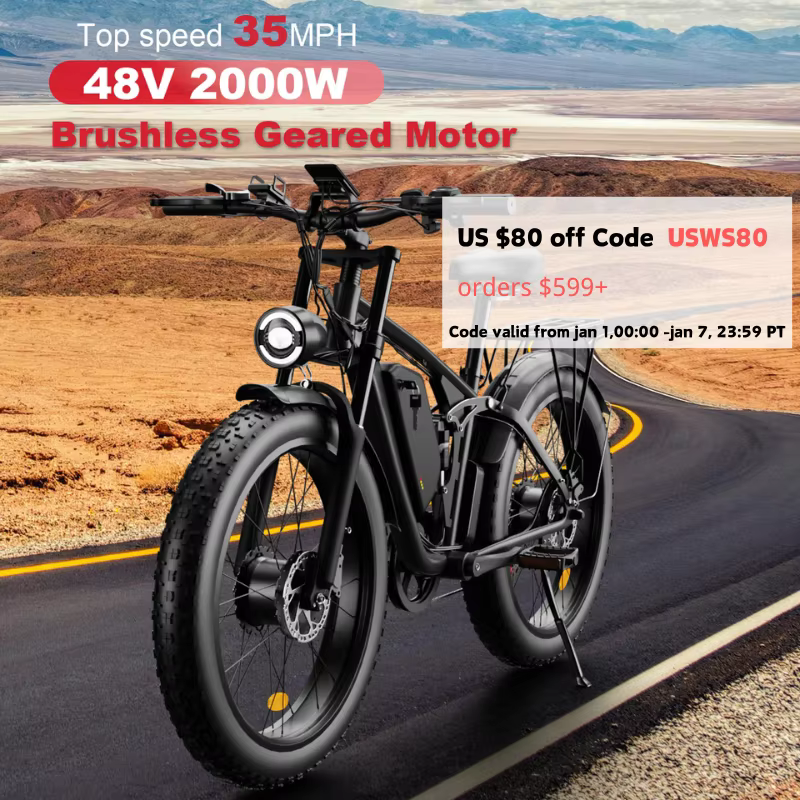 Zeegr S1 E-Bike Dual MotorAWD 2000W 60 Miles 35MPH Electric Bike 7 speeds dual motor 2000w  mountain electric bicycle with ce