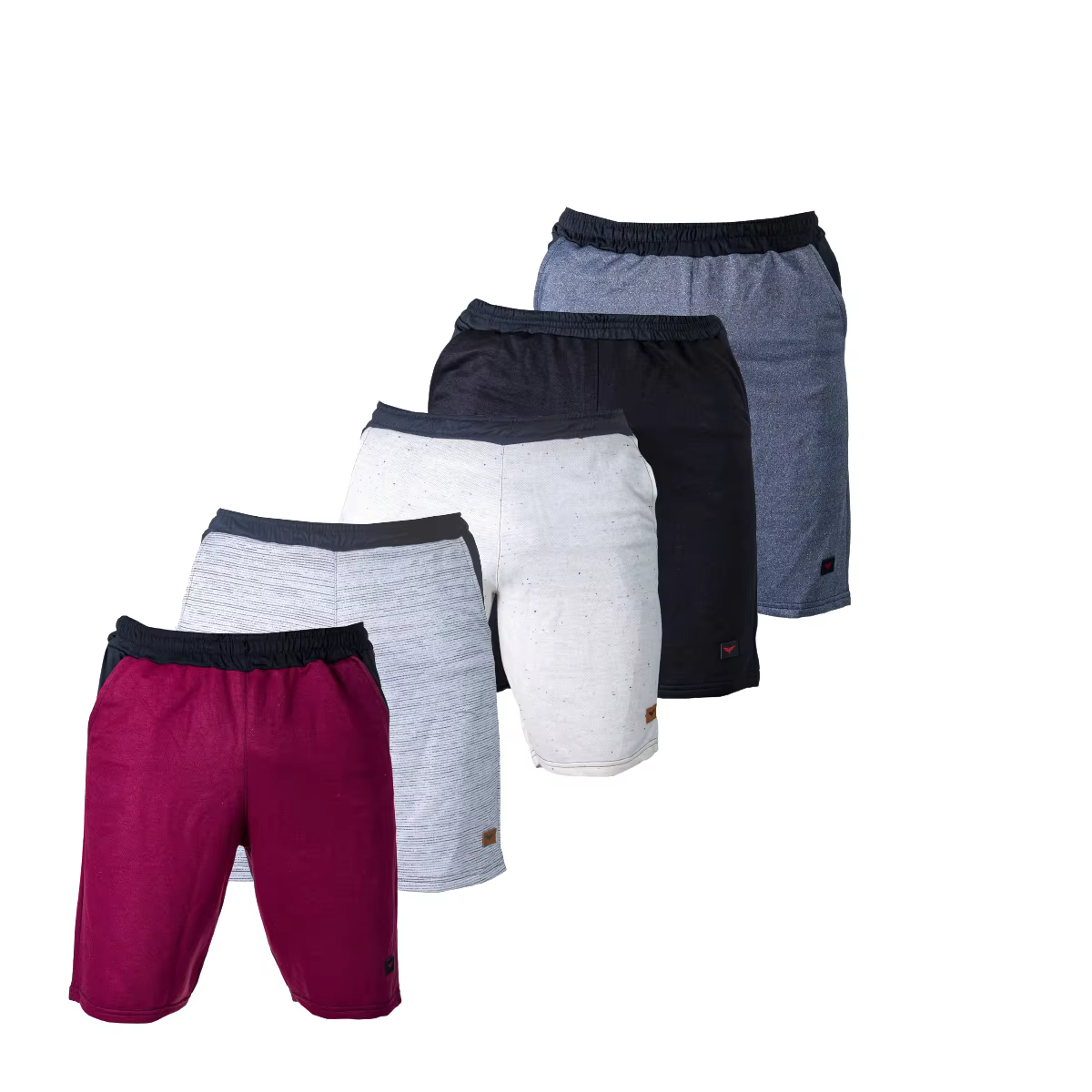 Kit 5 Bermudas de Moletom Cores Variadas atacado super barato esporte fitness