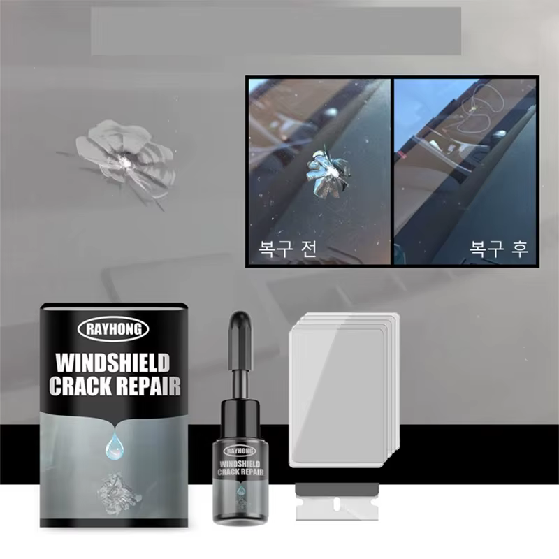 1/1 + 1/2 + 2 Vehicle Internal Criner Broken Glass Restore Tea Glass Oil-Film-removal Car Front Adhesive Glass crack Recovery Set Broken Glass Restore