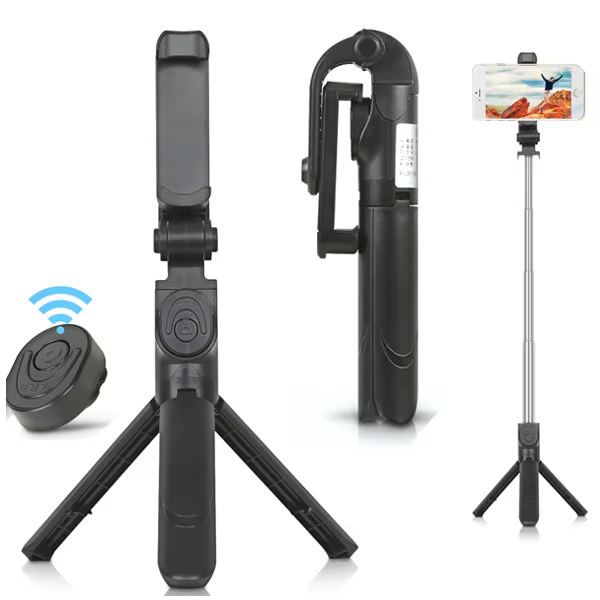 4-stage Folding Wireless Bluetooth selfie rod tripod