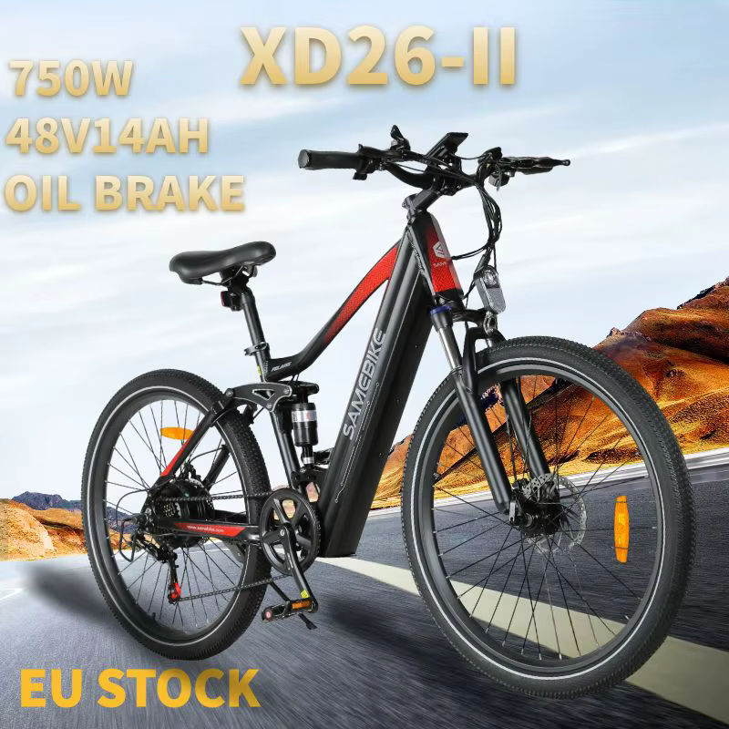 2024 Samebike New Model XD26-II Electric Bicycle 26" Mountain Moped 750W 14AH Lithium Battery 40km/H Full Suspension Ebike