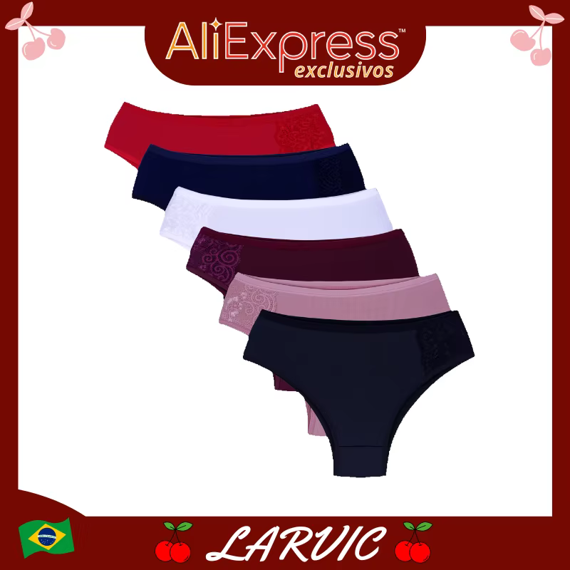 Calcinha Kit Calça Alta Renda Conforto 3, 5 ou 10 Peças Roupa Interior Lingerie Feminina Estilo Sexy Elegante Cuecas Femininas