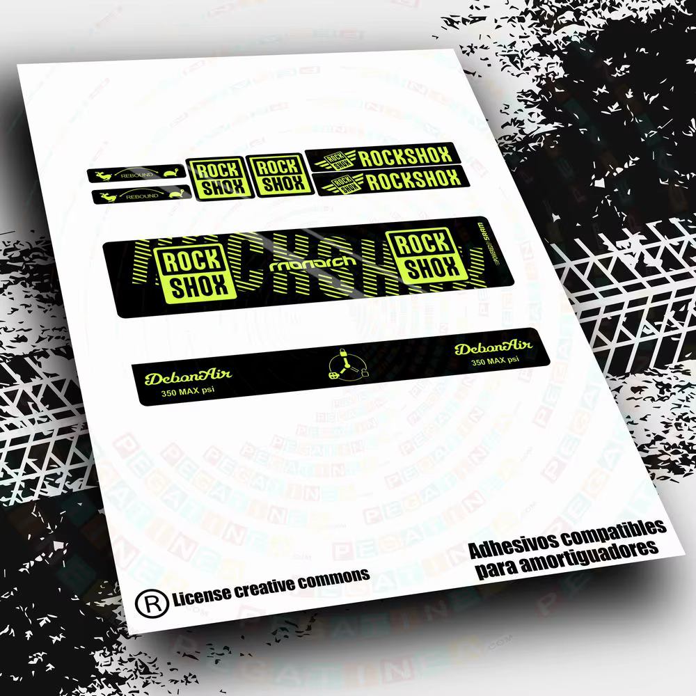 Pegatshock absorber stickers ROCKSHOX MONARCH WP494 bike stickers, bike MTB BTT accessories bike components stickers