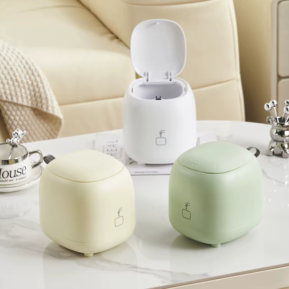 One touch interior mini cube trash can office desk dressing table trash can