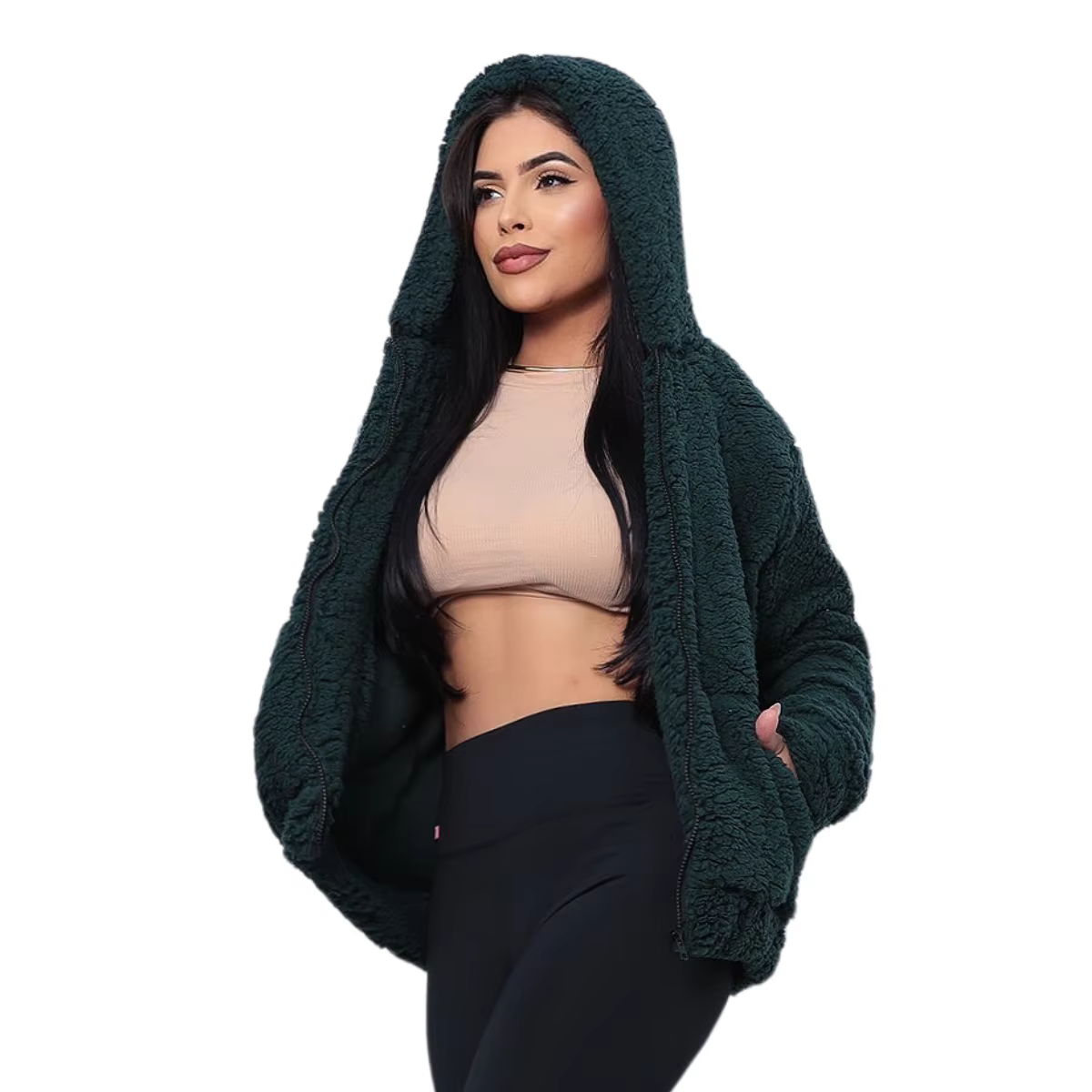 Super Style Teddy Coat With Zipper