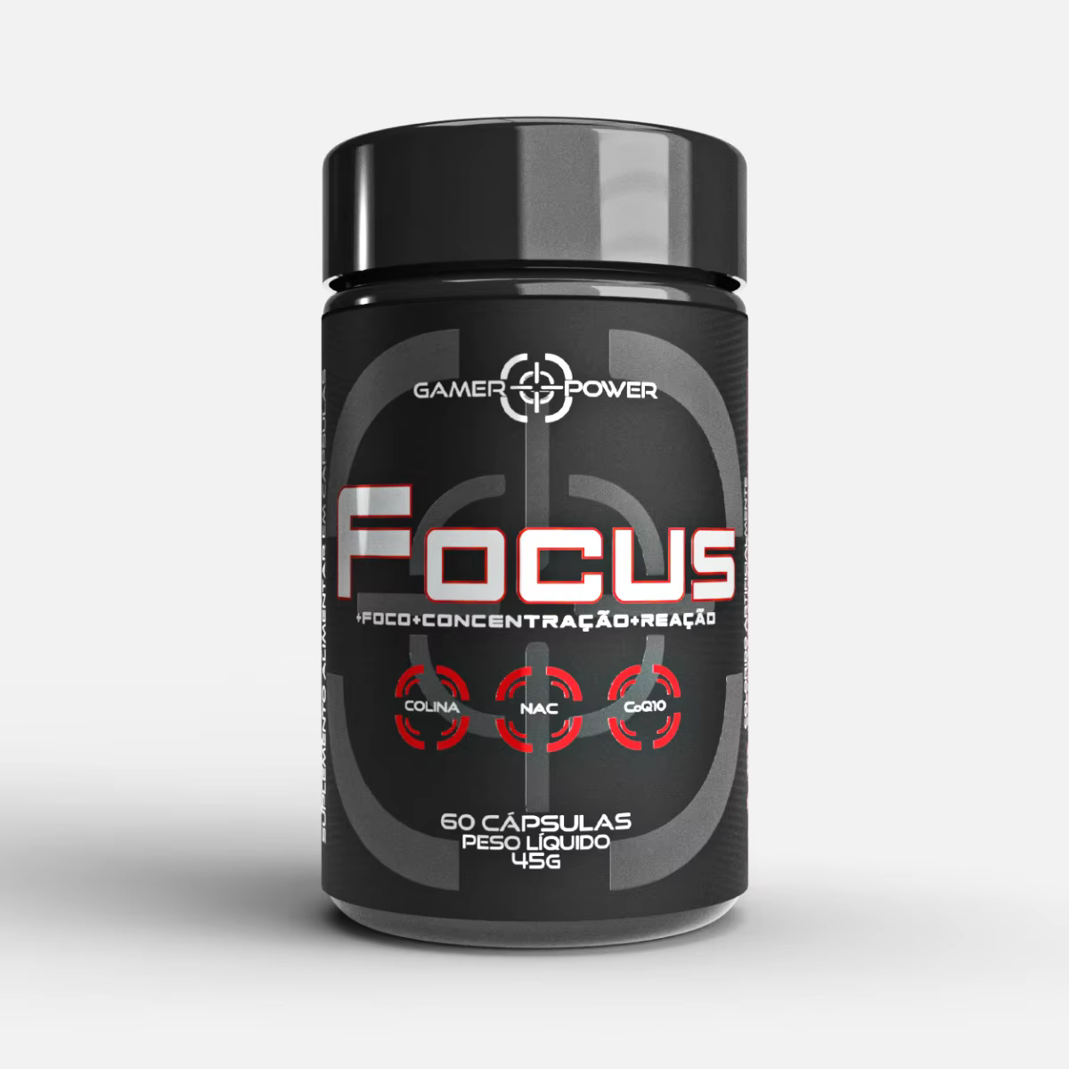 Gamer Power Nutrition - Focus 60 caps Brain Up Nootrópico Cerebral - Suplemento Nootrópico em cápsulas