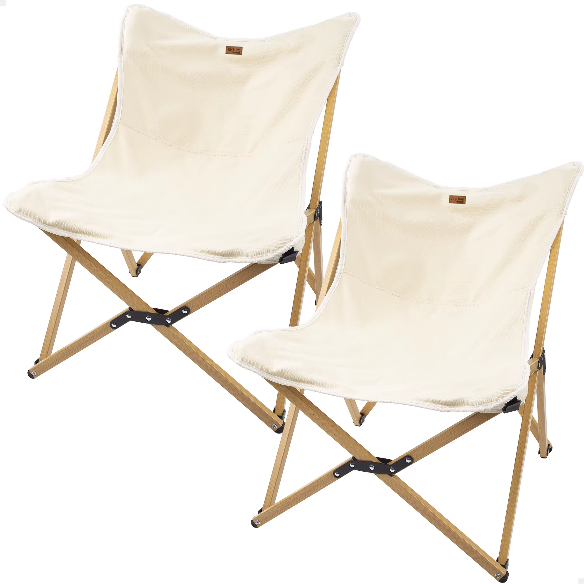 Pack 2 folding armchairs glamping c/carrying bag Aktive