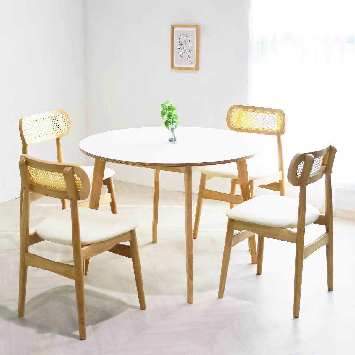 Two-person, four-person dining table set 2size (fire)