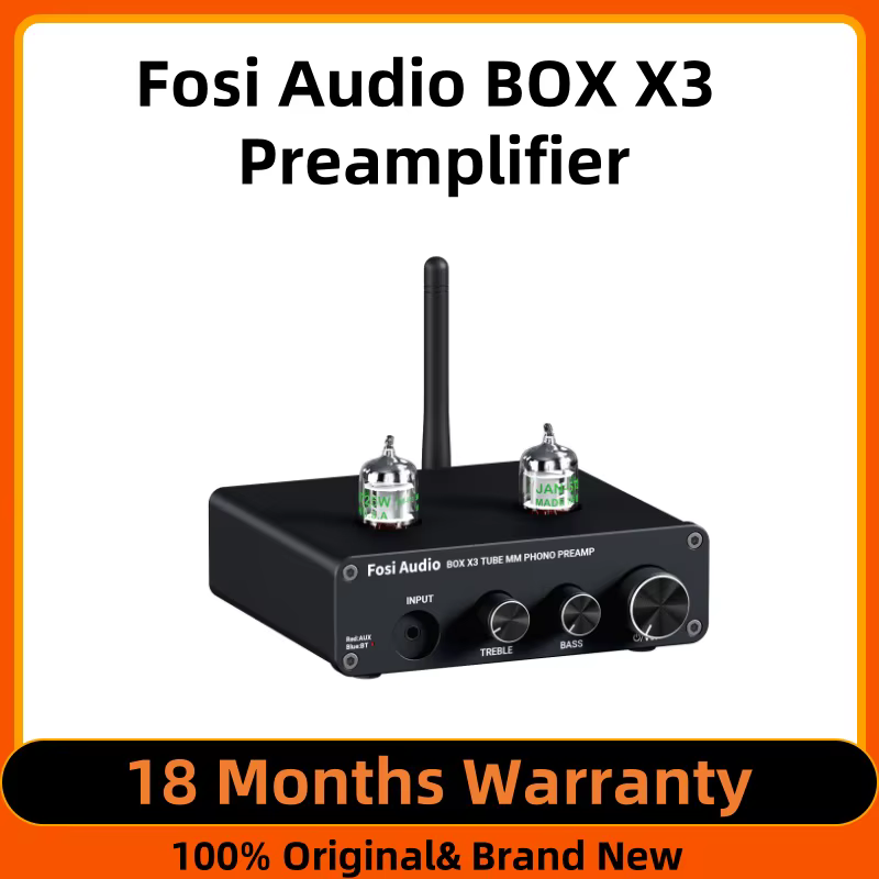 Fosi Audio Bluetooth Phono Preamp for Turntable Phonograph Preamplifier With GE5654 Vacuum Tube Amplifier HiFi BOX X3