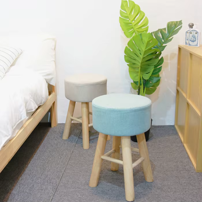 Large-life wooden circular chair macaron stool simple chair