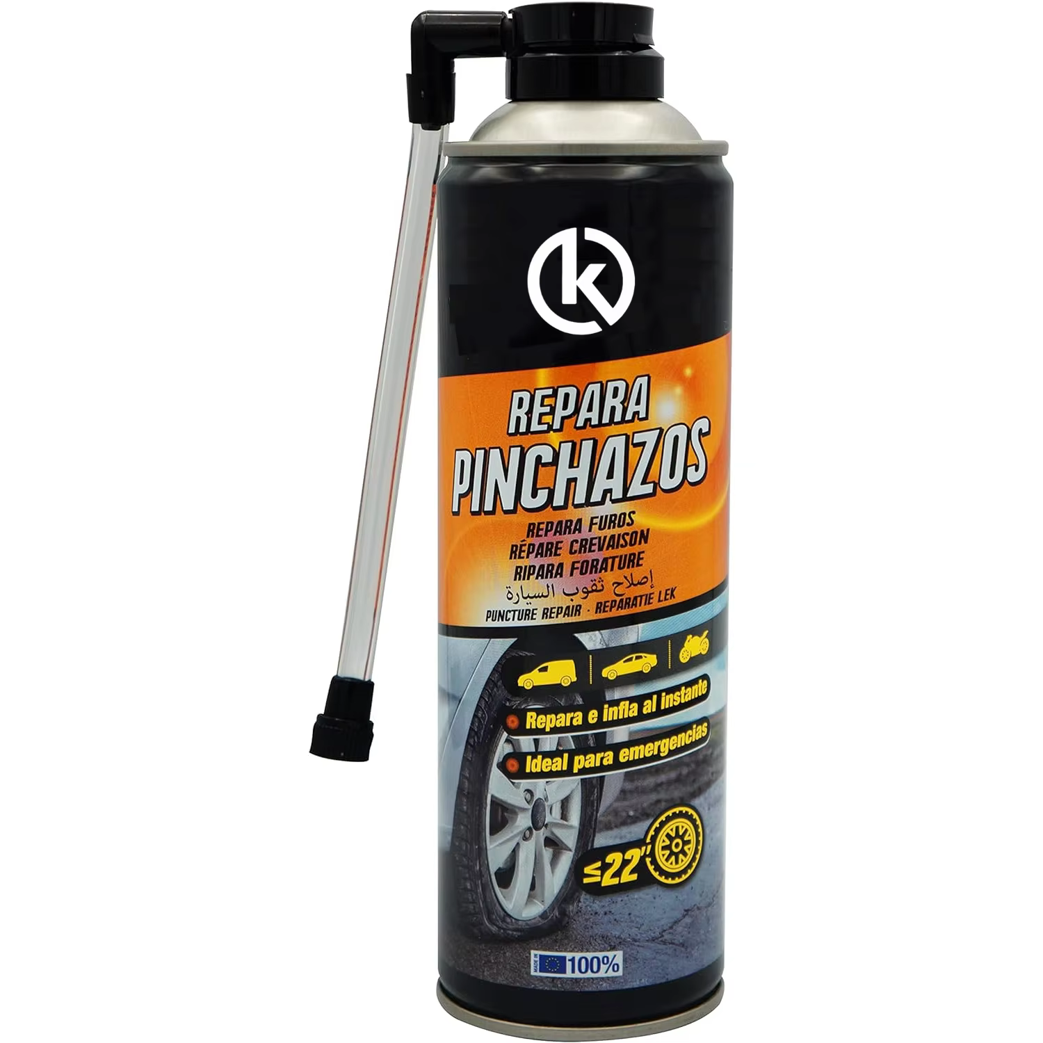 KROWN-Repair Car punctures, Emergency Sealer Spray to Repair Ticked Wheel 500 ml