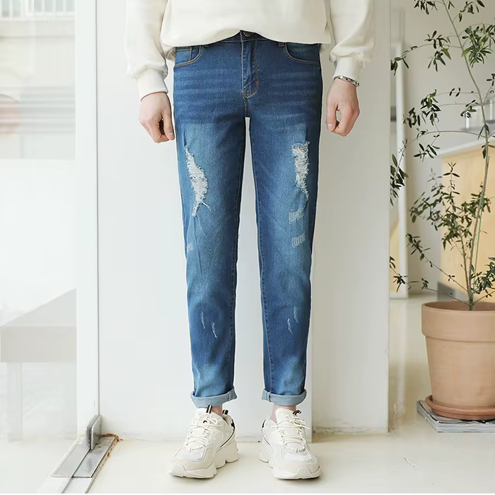 Rescue Washing blue slim straight jeans 26-38 fast delivery