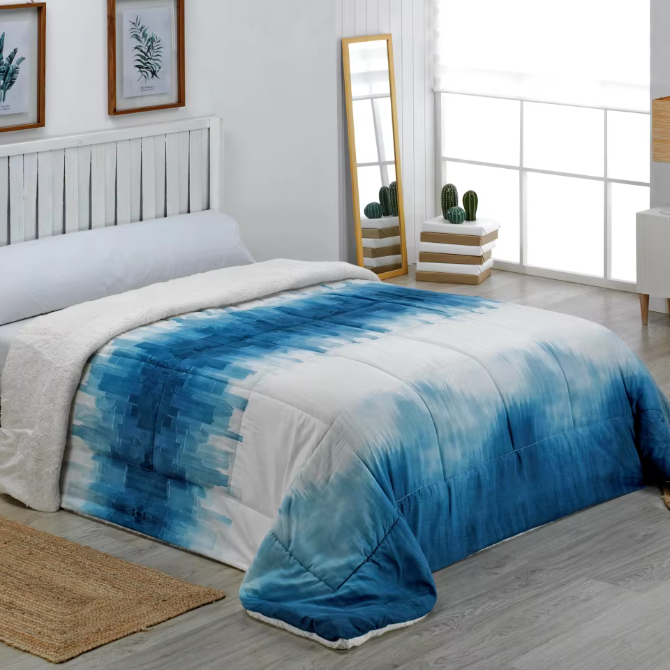 NOVOTEXTIL sherpa Reverse Printed Winter Quilt for Beds 90-150 Gram 400g Soft warm filling