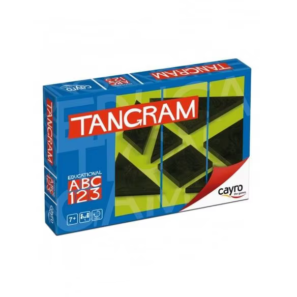 Cayro - Tangram - + 7 years-plastic box-board educational game-7 Tans & 1 figure picture book