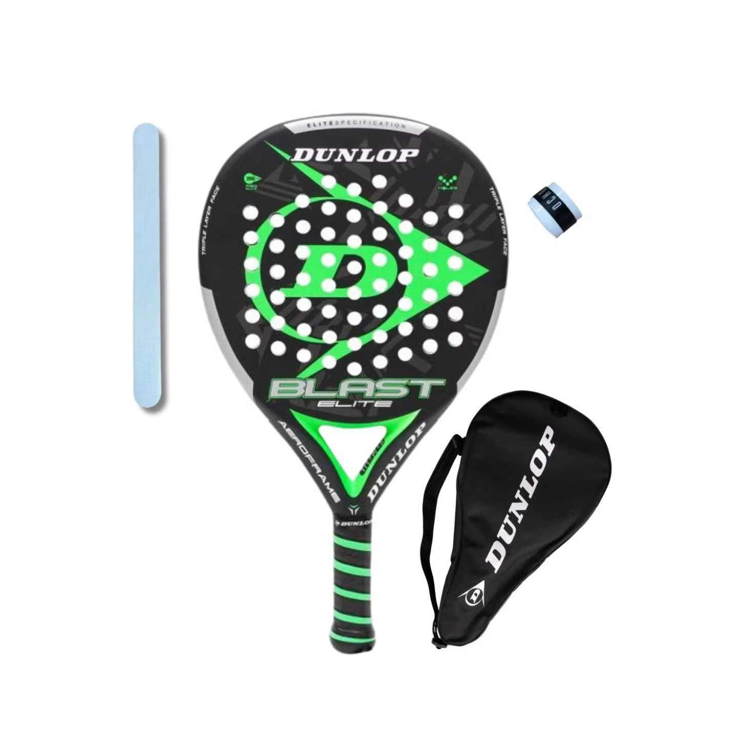 Dunlop Blast Elite + 1 Dunlop cover + 1 transparent Protector + 1 Ovegrip paddle