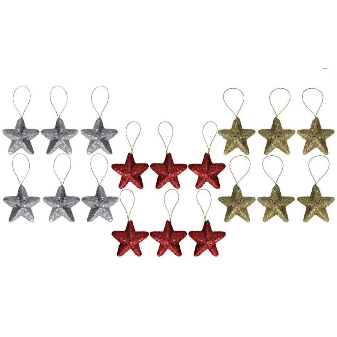 NAKLOE-Christmas pendants (Pack 6 - 7 cm different colors)-Christmas decorations-Christmas star pendants-Christmas pendant
