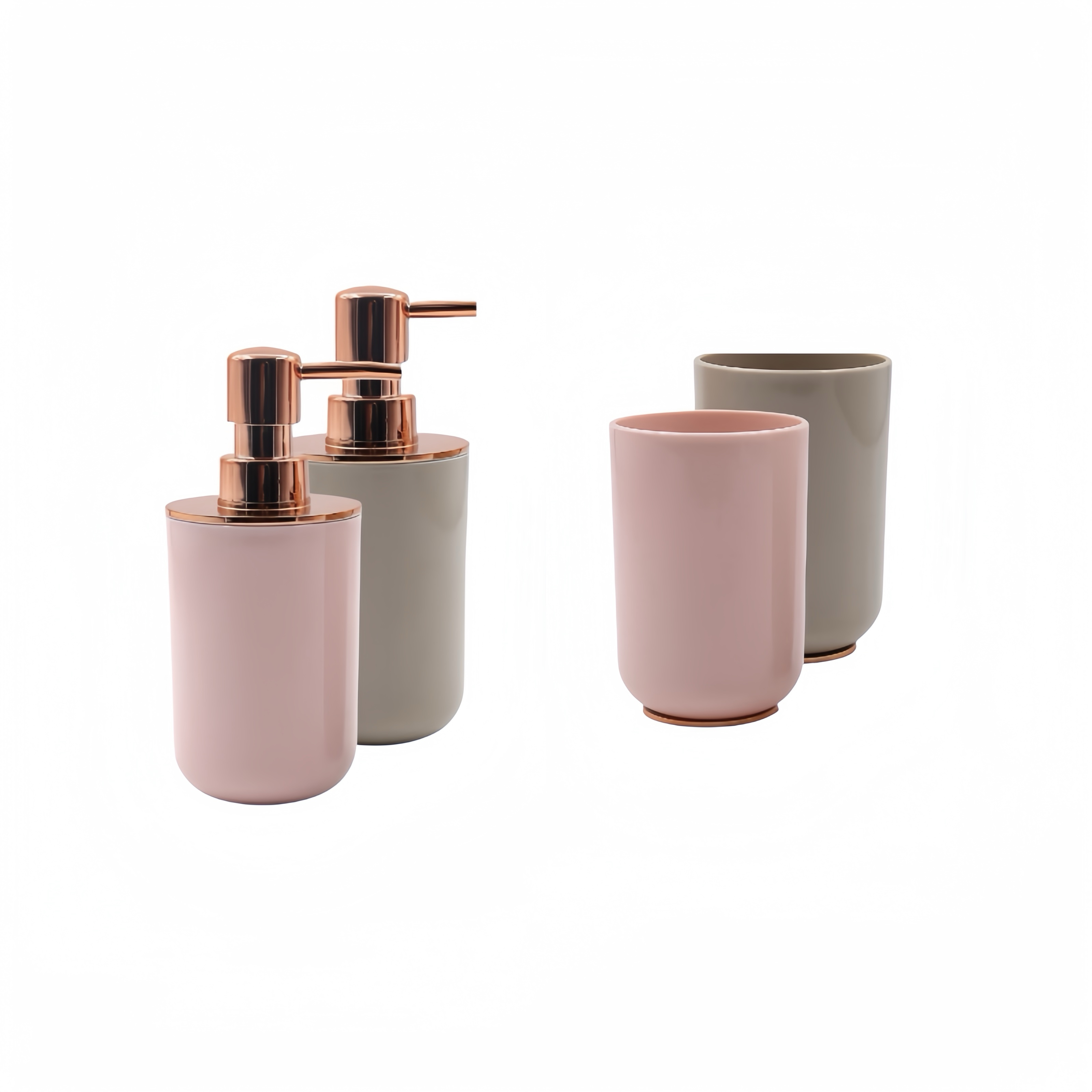 Soap Dispenser Set with Bath Glass, 2 Colors to choose, 90% PS + 10% ABS plastic material, Liyset
