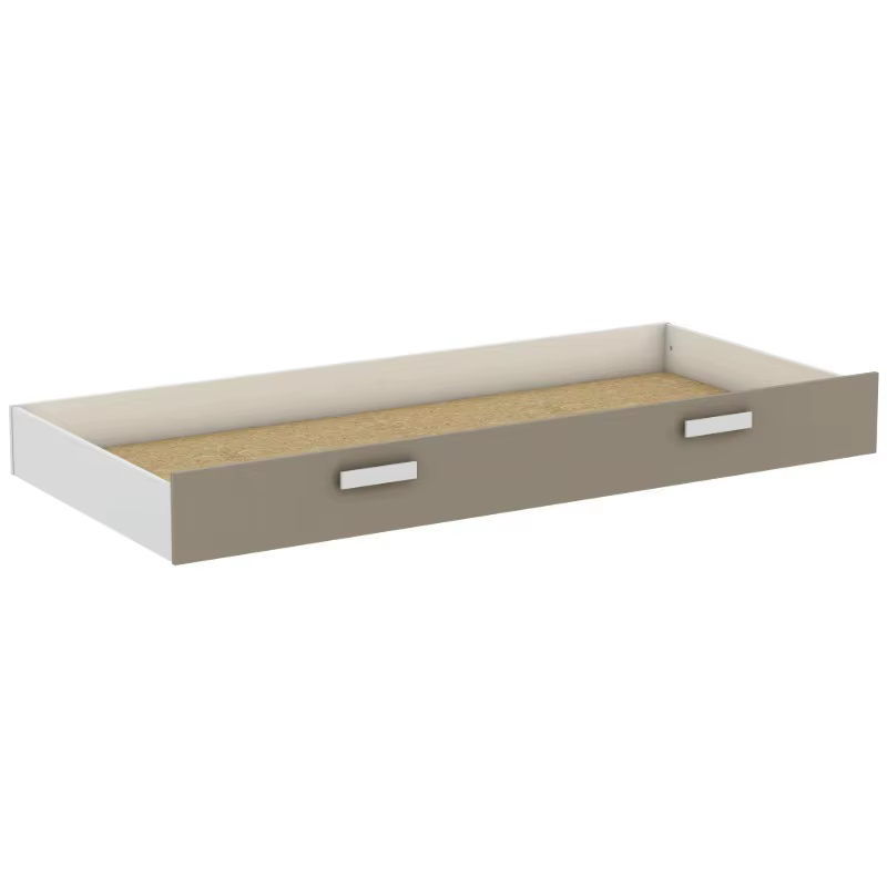 Bed drawer Tidy matte white and clay bedroom children modern storage 22x198x93 Cm