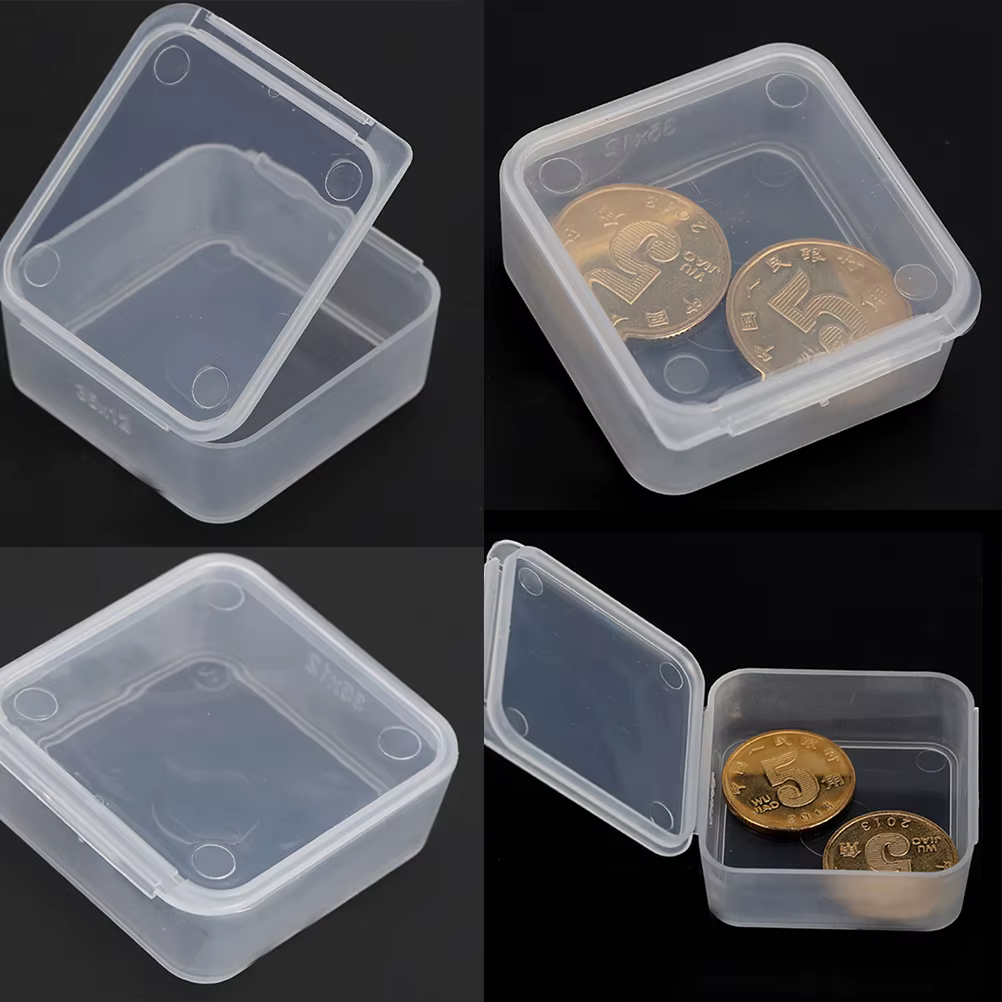 5pcs 3.5*3.5*1.2CM square Plastic Storage Box Jewelry Container Transparent Square Box Case Container for Jewelry Beads Earrings