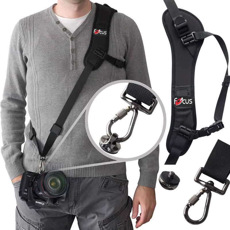 Focus F-1 Shoulder Camera Strap High Quality Quick Carry Speed Sling Soft Shoulder Sling Belt Neck Strap For Camera DSLR Black