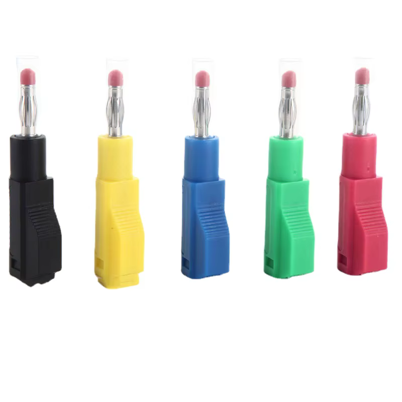 5PCS 4MM Banana Plug Safety Retractable Sheath Stackable Wire Solder Connector DIY Electrical Tools