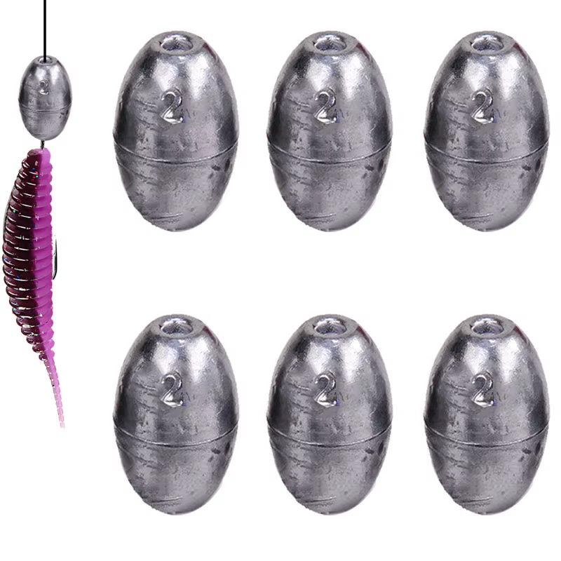 Fishing Weight Sinker 1g-20g Fishing Olive Shape Rig Sinkers Fishing Weights Split Shot Sink Fishing Tackle Tool Accessories